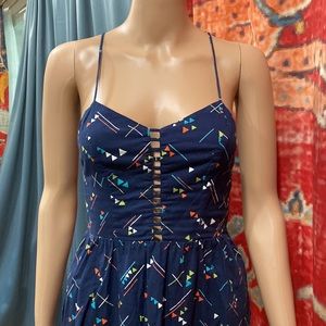 Daytrip Fit and Flare Mini Dress, Laced Up Front Cut Out Detail, size small